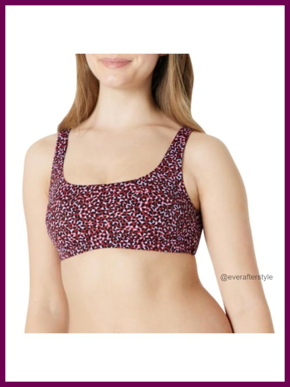 Women's Squareneck Bikini Top Slim Fit Removable Cups Swimwear